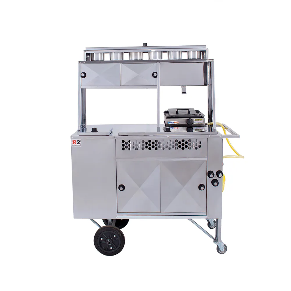 Carrinho 2 em 1 de Lanche e Hot-Dog com Chapa e Prensa R2 11407 - Imagem 2