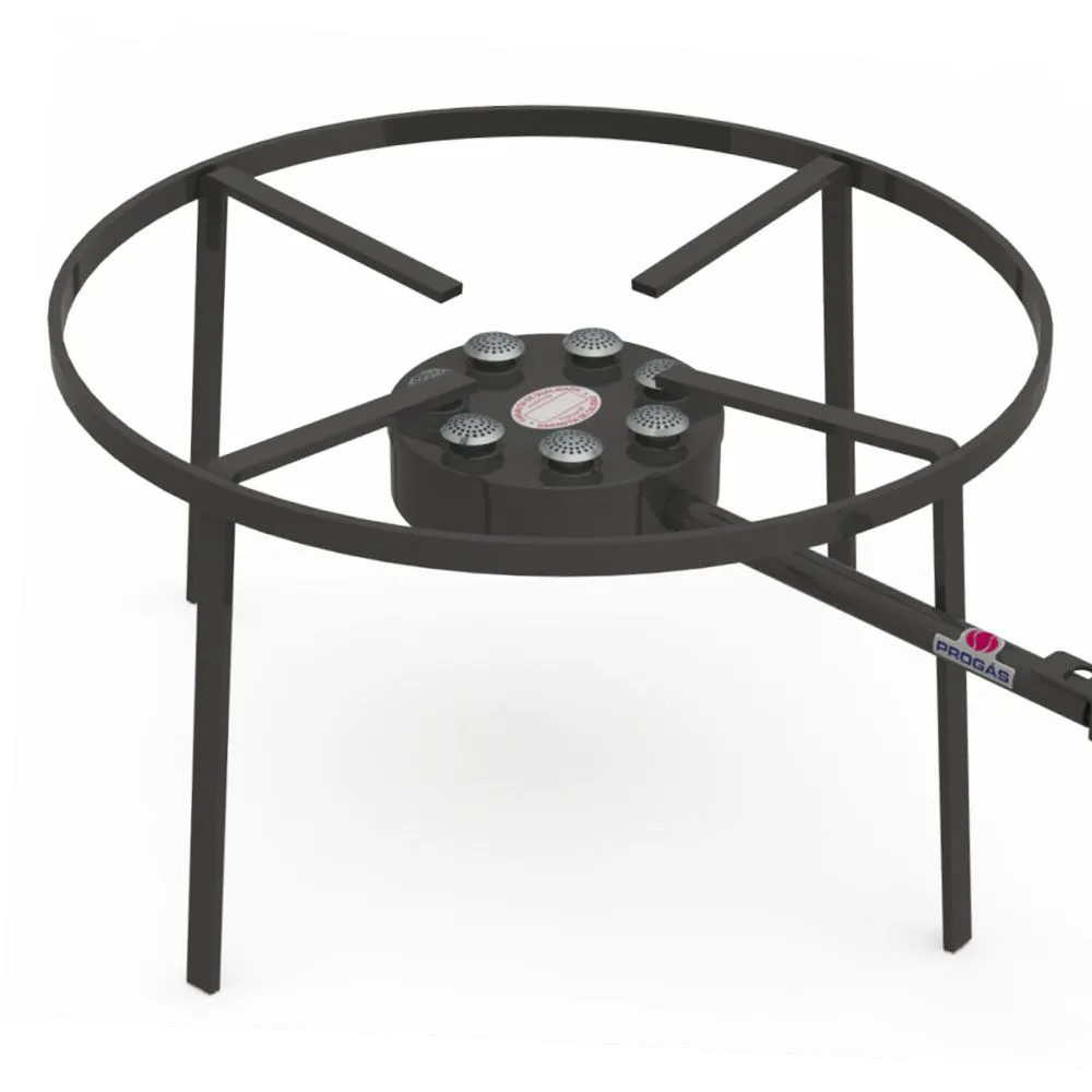 Fogão Industrial Progás Alta Pressão 7 Caulins Redondos Pedestal F1B7P - Imagem 2