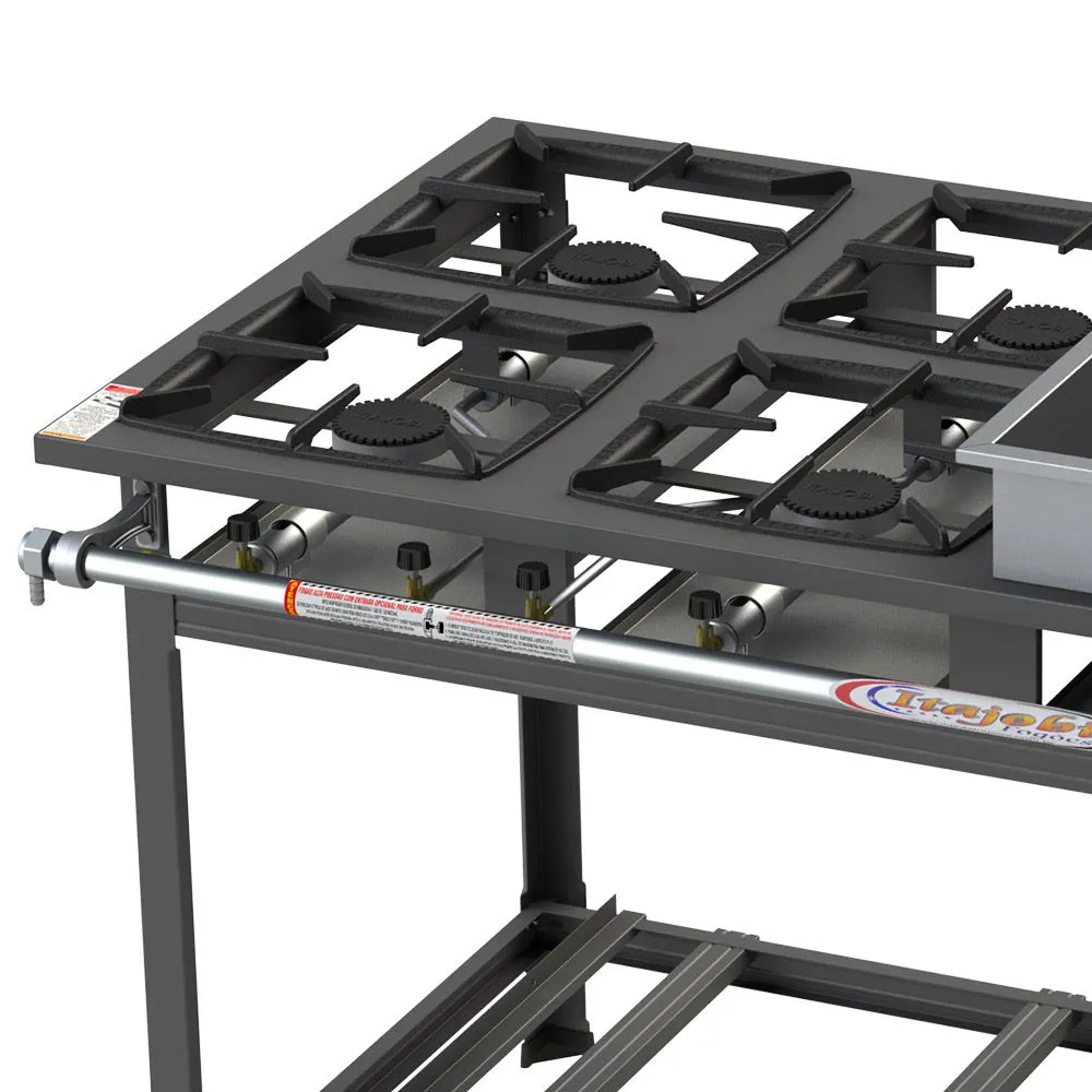 Fogão Industrial Itajobi 4 Bocas Alta Pressão e Banho Maria Ativo P7 - Imagem 2