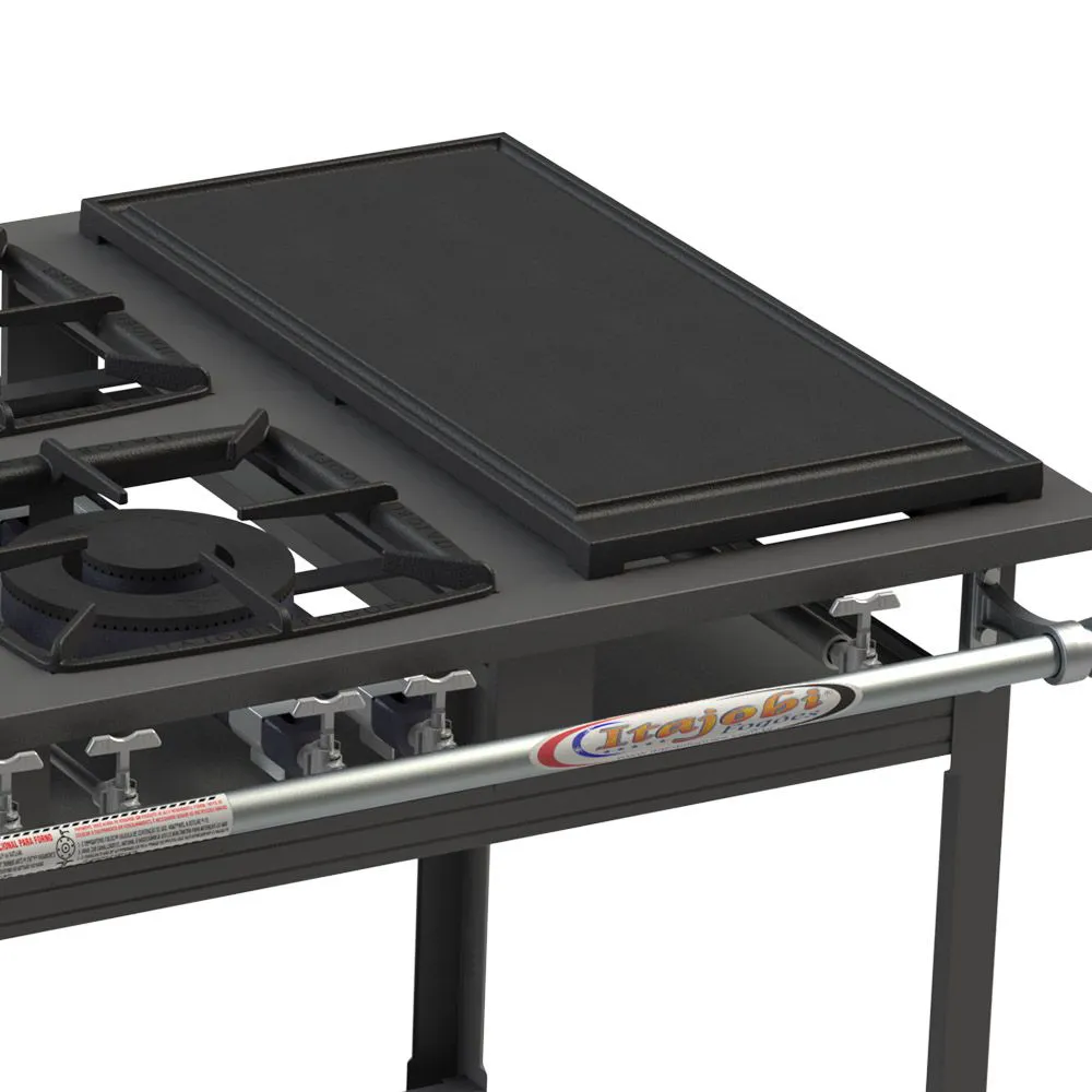 Fogão Industrial Itajobi 4 Bocas com 2 Bocas Duplas Baixa Pressão com Chapa Ativo P7 - Imagem 3