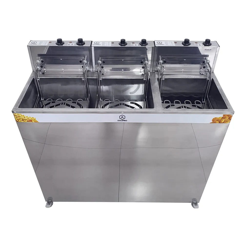 Fritadeira Elétrica Água e Óleo JL Colombo Gabinete 2 Cubas 36 Litros e 18 Litros 8000W 148308 - Imagem 2