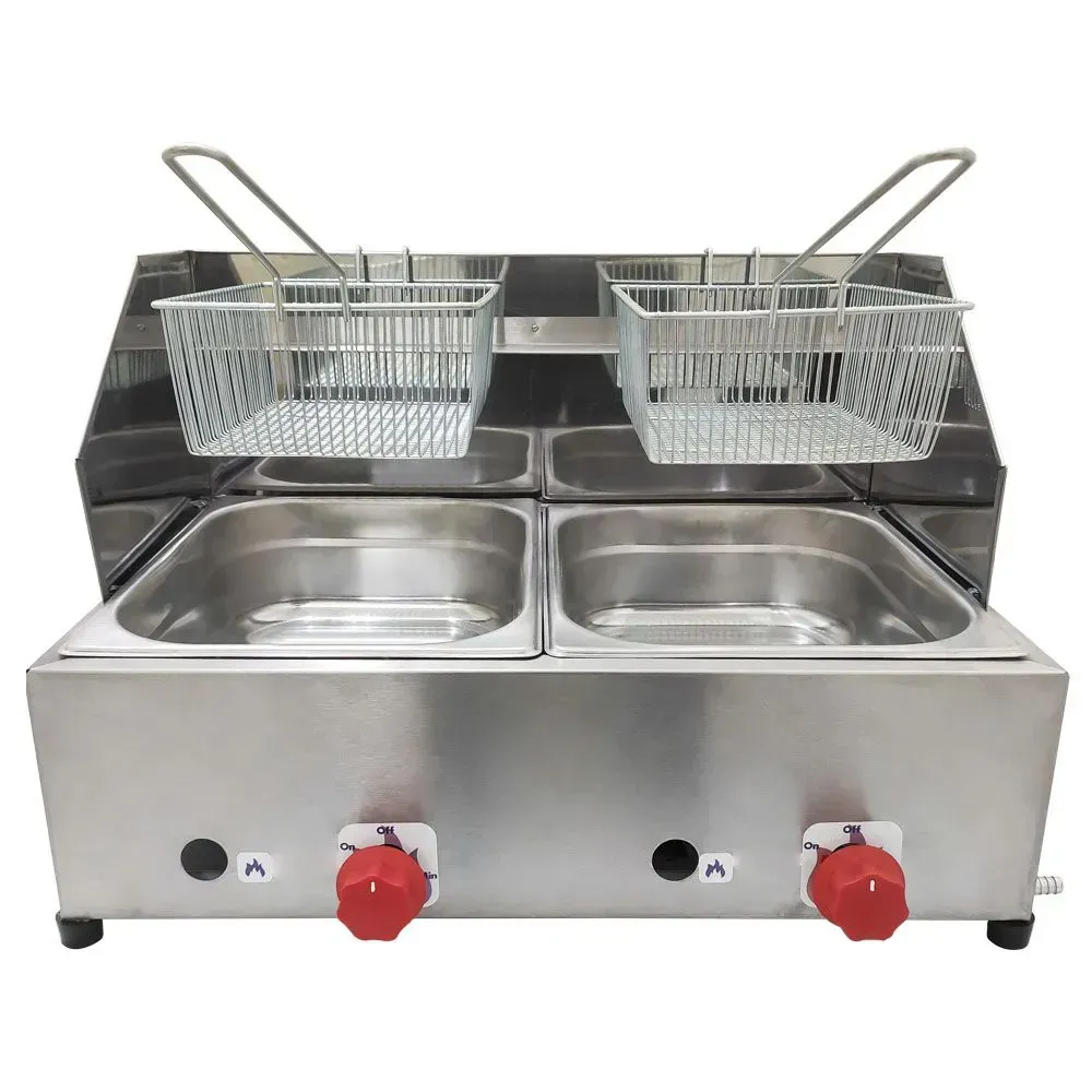 Kit Lanchonete Mesa de Manipulação 190x70cm + Fritadeira a Gás 2 Cuba + Chapa a Gás 90cm - Imagem 4